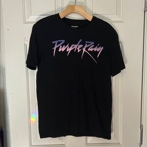 Old Navy Black Tee with Purple Graphic